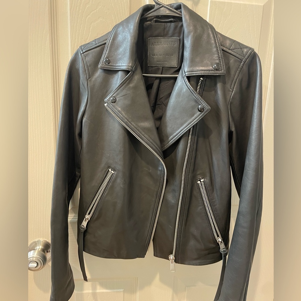 All Saints Dalby Biker Leather Jacket
